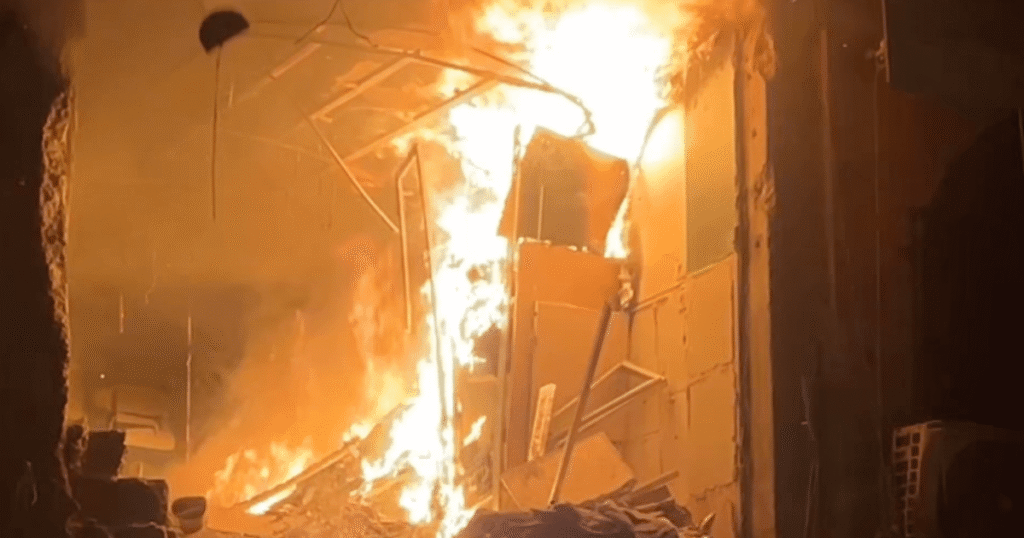 Israeli strikes leave buildings burning in Gaza City
