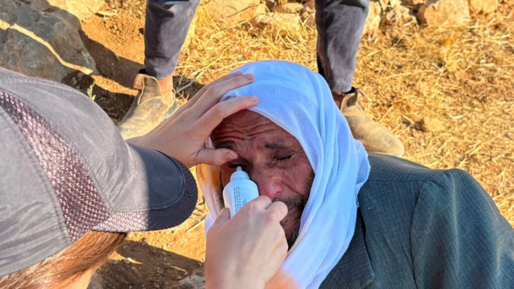 Elderly Palestinian describes being beaten up by Israeli settlers